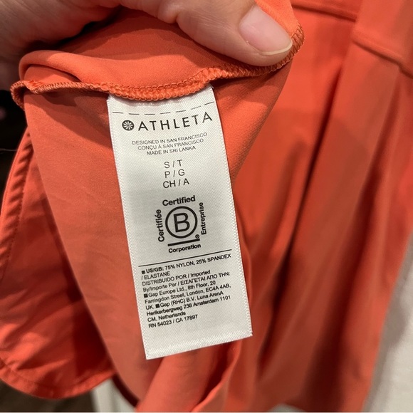 Athleta Dress Women's S/T Small Tall Conscious Mini Dress Orange Sporty Pockets - Picture 8 of 11
